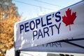 View of People`s Party Tent during the rally against the BC Vaccine Card in front of Vancouver City Hall