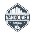 Vancouver Canada Travel Stamp. Icon Skyline City Design Vector.