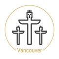 Vancouver, Canada Vector Line Icon
