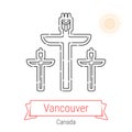 Vancouver, Canada Vector Line Icon