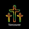 Vancouver, Canada Vector Line Icon