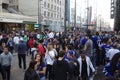 Vancouver Canucks hockey fans in downtown Vancouver