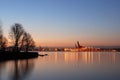 Vancouver city harbor before sunrise Royalty Free Stock Photo