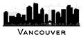 Vancouver City skyline black and white silhouette. Royalty Free Stock Photo