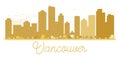 Vancouver City skyline golden silhouette. Royalty Free Stock Photo