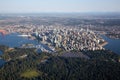 Vancouver Downtown City Aerial View Royalty Free Stock Photo