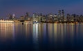 Night View of Waterfront Downtown Vancouver Royalty Free Stock Photo