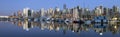 Vancouver downtown panoramic night Royalty Free Stock Photo