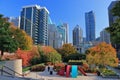 Vancouver Downtown with Robson Square on Early Fall Morning, British Columbia, Canada Royalty Free Stock Photo