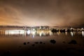 Vancouver downtown skyline at night, Canada BC Royalty Free Stock Photo