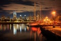 Vancouver harbor at night, Vancouver, America, Buenos Aires, Puerto Madero at Night, AI Generated