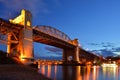 Vancouver historic Burrard Bridge at night Royalty Free Stock Photo
