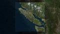 Vancouver Island, Canada, highlighted and labelled. Satellite, October 17, 2023