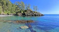 Vancouver Island Landscape Panorama with Iron Mine Bay and Juan de Fuca Strait in East Sooke Wilderness Park, British Columbia Royalty Free Stock Photo