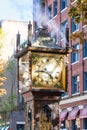 VANCOUVER - MAY 06 2019: Downtown Vancouver Canada. Steam-powered clock found at Gastown, located in Vancouver, British Royalty Free Stock Photo