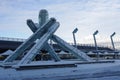 The Vancouver Olympic Cauldron covered in snow