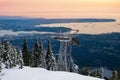 Vancouver panorama and Capilano lake from Grouse Grind Royalty Free Stock Photo