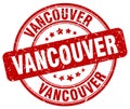 Vancouver red grunge round vintage stamp