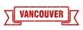 Vancouver ribbon banner. Vancouver grunge band sign.