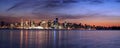 Vancouver sky line at night panorama Royalty Free Stock Photo