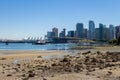 The Vancouver Skyline and Canada Place at low tide from Stanley Park in summer Royalty Free Stock Photo