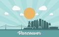 Vancouver skyline - Canada - vector illustration Royalty Free Stock Photo