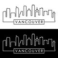 Vancouver skyline. Colorful linear style. Royalty Free Stock Photo