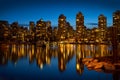 Vancouver Skyline Dusk Canada Royalty Free Stock Photo