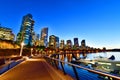 Vancouver skyline with harbor at sunset ,Canada Royalty Free Stock Photo