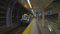 Vancouver Skytrain Arriving At A Station