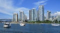 Vancouver waterfront marina on a blue summer day