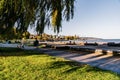 Vancouver waterfront public spaces in the late autumn provide open space and fresh air for peop Royalty Free Stock Photo