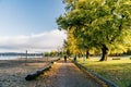 Vancouver waterfront public spaces in the late autumn provide open space and fresh air for peop Royalty Free Stock Photo