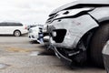 Vandalised Car With Damage To Bodywork In Car Park Royalty Free Stock Photo