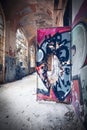 vandalised interior of an abandoned building Royalty Free Stock Photo