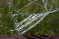 Vandals smashed the glass at a bus stop in the city Royalty Free Stock Photo