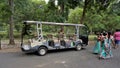 Vandalur,Tamilnadu,India-October 04 2022: Electric sightseeing car in Arignar Anna Zoological Park Royalty Free Stock Photo