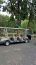 Vandalur,Tamilnadu,India-October 04 2022: Electric sightseeing car in Arignar Anna Zoological Park Royalty Free Stock Photo