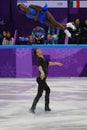 Vanessa James and Morgan Cipres of France perform in the Team Event Pair Skating Short Program at the 2018 Winter Olympic Games