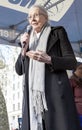 Vanessa Redgrave Speaks at Rally. Royalty Free Stock Photo