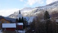 Vang church in Valdres in autumn in Norway Royalty Free Stock Photo