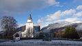 Vang church in Valdres region in autumn in Norway Royalty Free Stock Photo