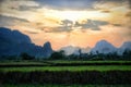 Vang vieng Laos landscape Royalty Free Stock Photo