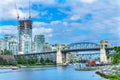 Granville Island Burrard Street Bridge Vancouver British Columbia Canada Royalty Free Stock Photo