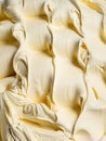 Vanila flavour gelato - full frame detail. Close up of a beige surface texture of vanilla Ice cream