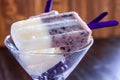 Vanilla, Blueberry and Coconut Milk Popsicles