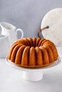 Vanilla bundt cake golden freshly baked ready to eat