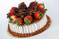 Vanilla cake with strawberries