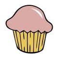 Vanilla cherry cream cupcake isolated Royalty Free Stock Photo