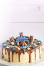 Vanilla and Chocolate Birthday Cake Vertical Royalty Free Stock Photo